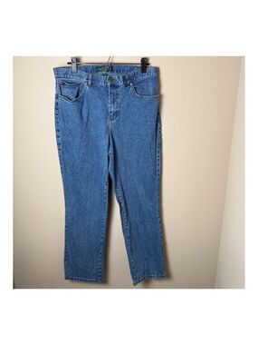 LRL Ralph Lauren Jeans Co Classic Straight Womens 12 Logo Embroidery Denim Pants